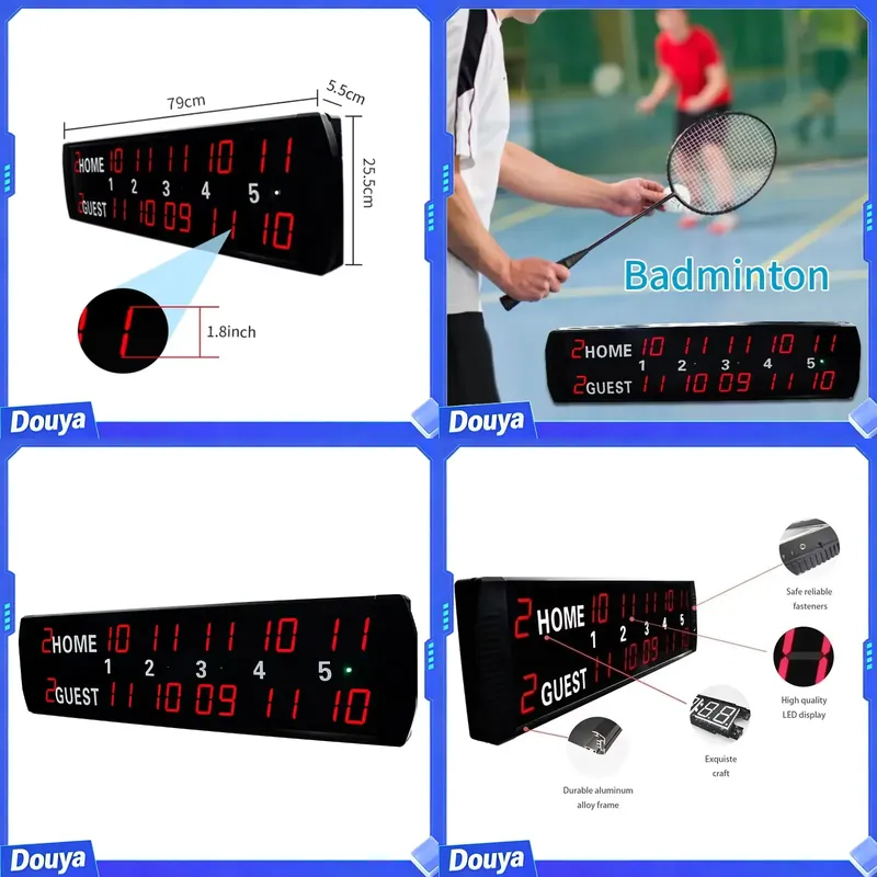 Badminton Score - YIZHI 5-Ziffern-Punkteanzeige LED Elektronische Digitale Anzeigetafel