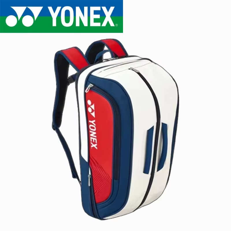 Badminton World - YONEX Hochwertiger Badminton-Schläger-Sportrucksack Leder-Tennis-Schultertasche für 4-6